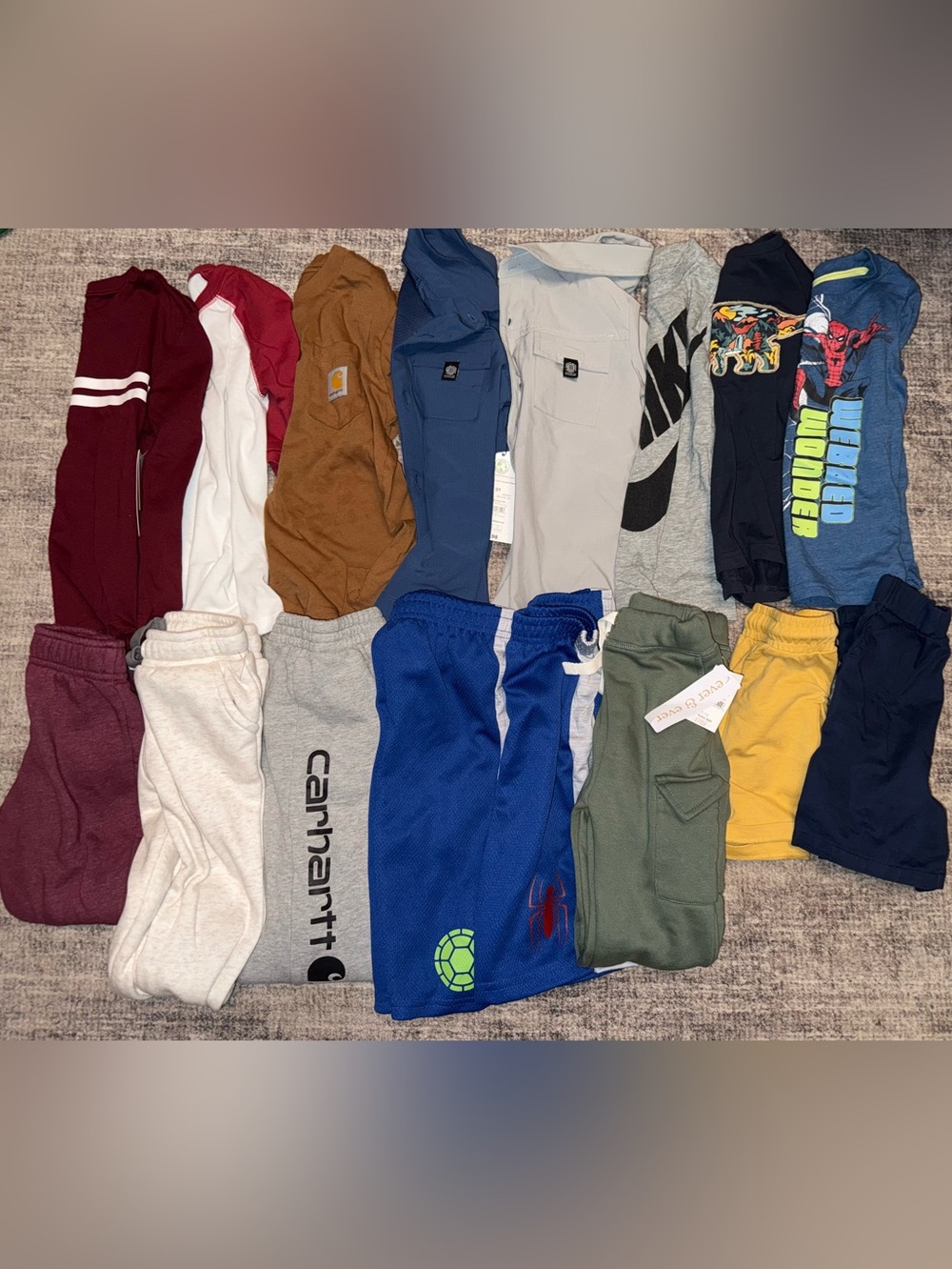 Carhartt Kids Gray and Blue Sweatpants - Athletic & Cargo Mix